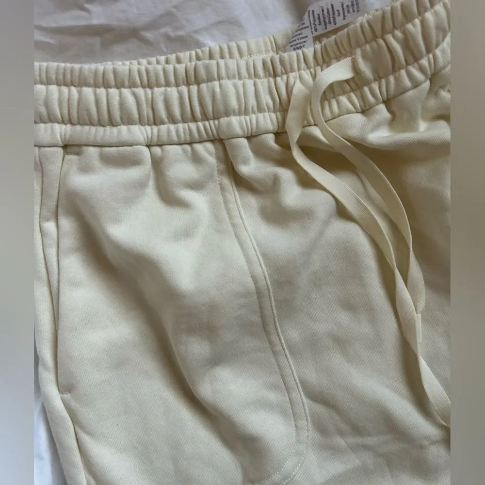 CRZ YOGA Cotton Sweat 17'' Jersey Skirt with Pockets, White Apricot, XS, NWT
